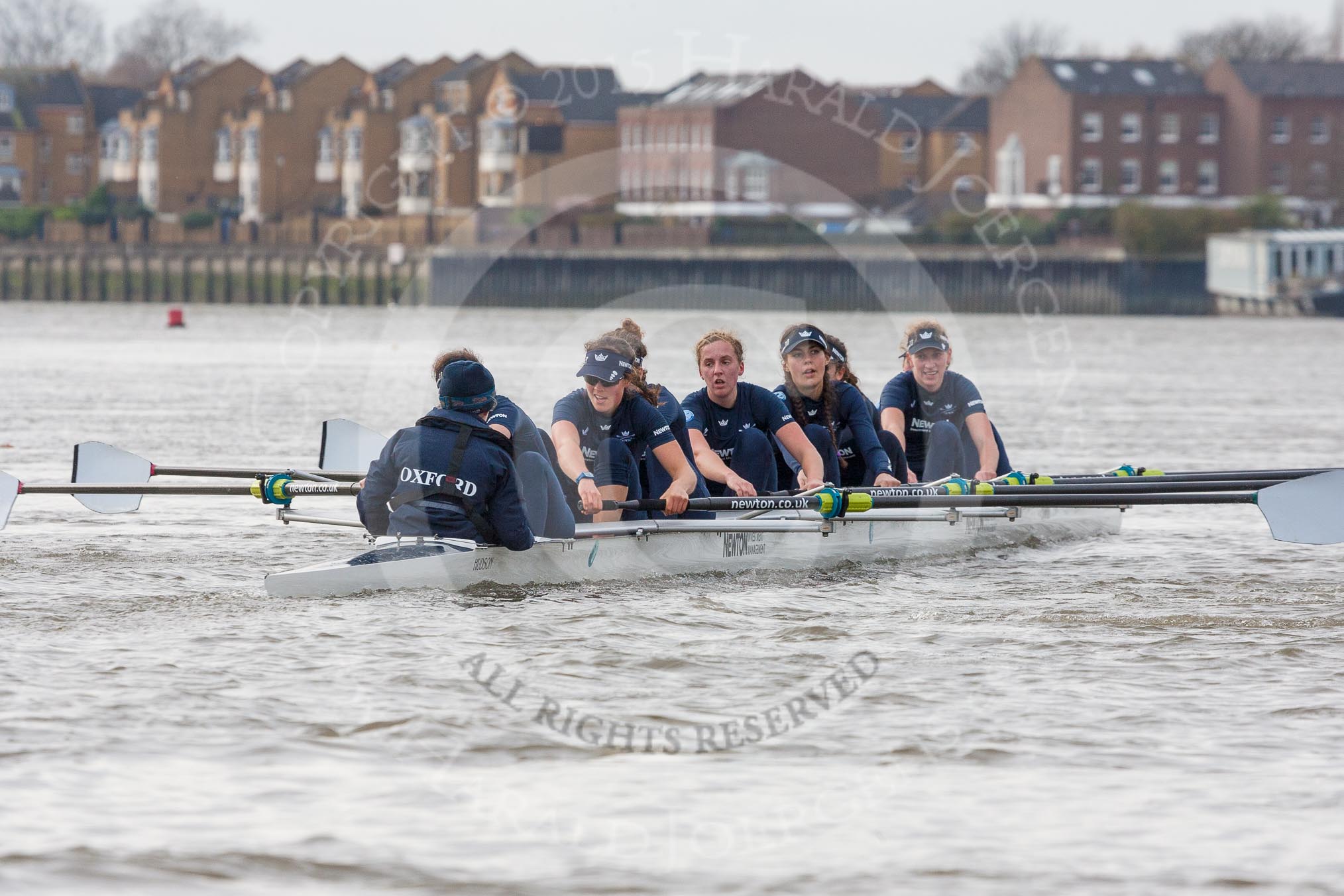 Photo 1512101227371D2130709HaraldJoergens The Boat Race season 2016 - Women's Boat Race Trial Eights (OUWBC, Oxford): "Scylla" at the Surrey Bend, cox-Antonia Stutter, stroke-Emma Lukasiewicz, 7-Lauren Kedar, 6-Joanne Jansen, 5-Anastasia Chitty, 4-Rebecca Te Water Naude, 3-Elettra Ardissino, 2-Merel Lefferts, bow-Issy Dodds.
River Thames between Putney Bridge and Mortlake,
London SW15,
United Kingdom,
on 10 December 2015 at 12:27, image #227