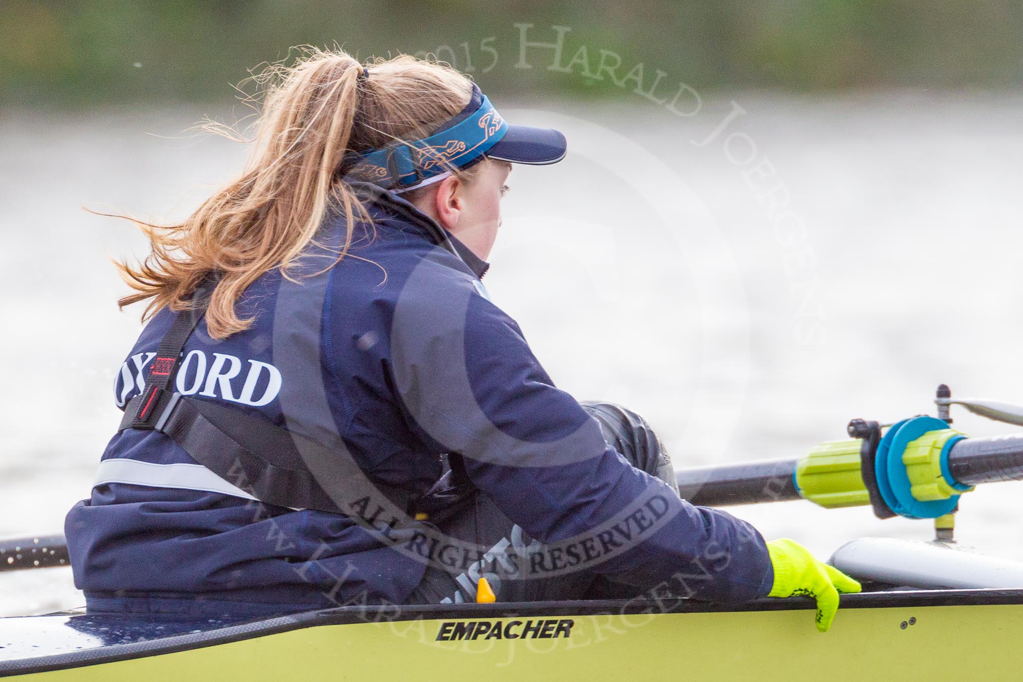 The Boat Race season 2016 - Women's Boat Race Trial Eights (OUWBC, Oxford): "Charybdis" , cox Morgan Baynham-Williams.
River Thames between Putney Bridge and Mortlake,
London SW15,

United Kingdom,
on 10 December 2015 at 12:28, image #245