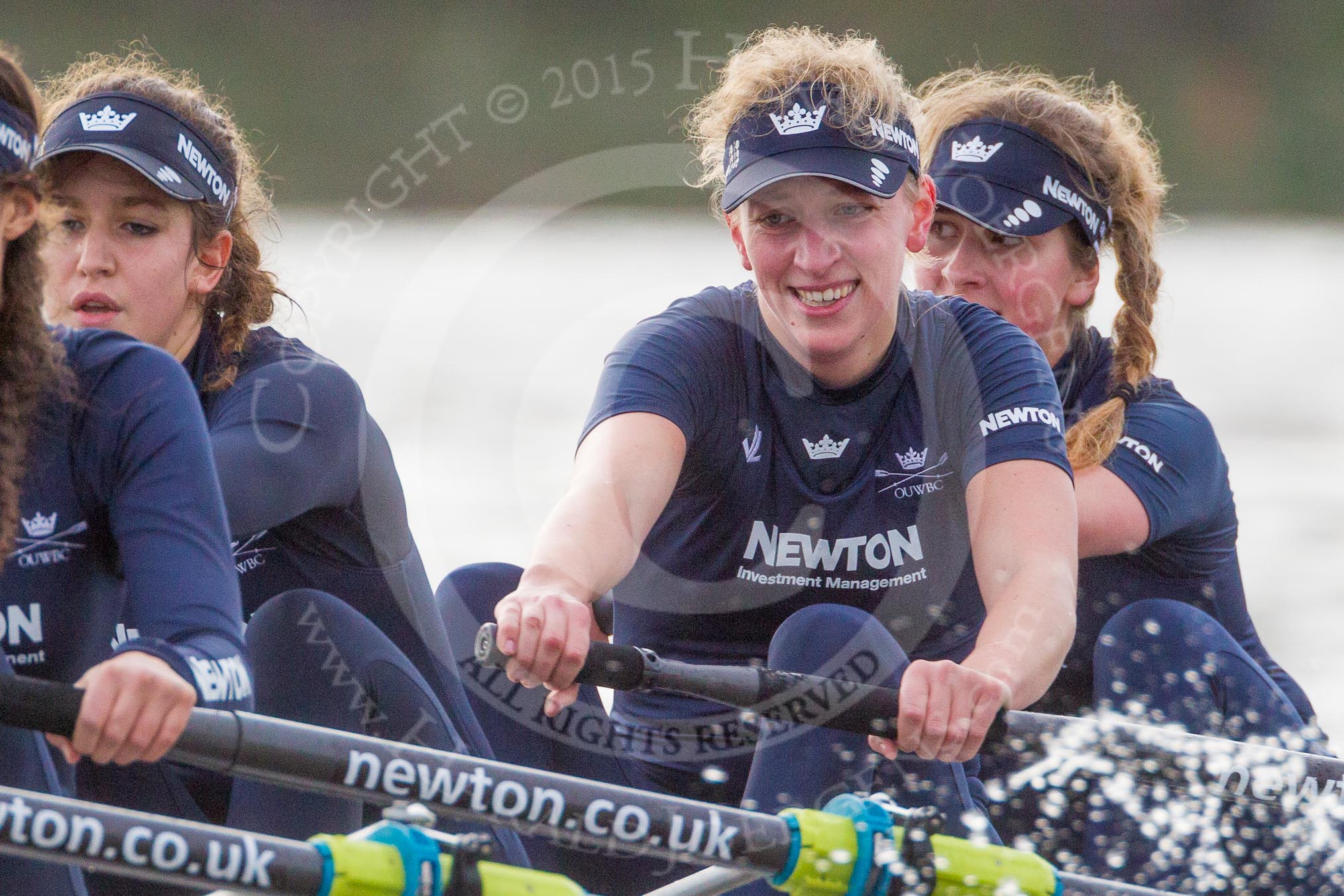 The Boat Race season 2016 - Women's Boat Race Trial Eights (OUWBC, Oxford): "Scylla", here 3-Elettra Ardissino, 2-Merel Lefferts, bow-Issy Dodds.
River Thames between Putney Bridge and Mortlake,
London SW15,

United Kingdom,
on 10 December 2015 at 12:28, image #247