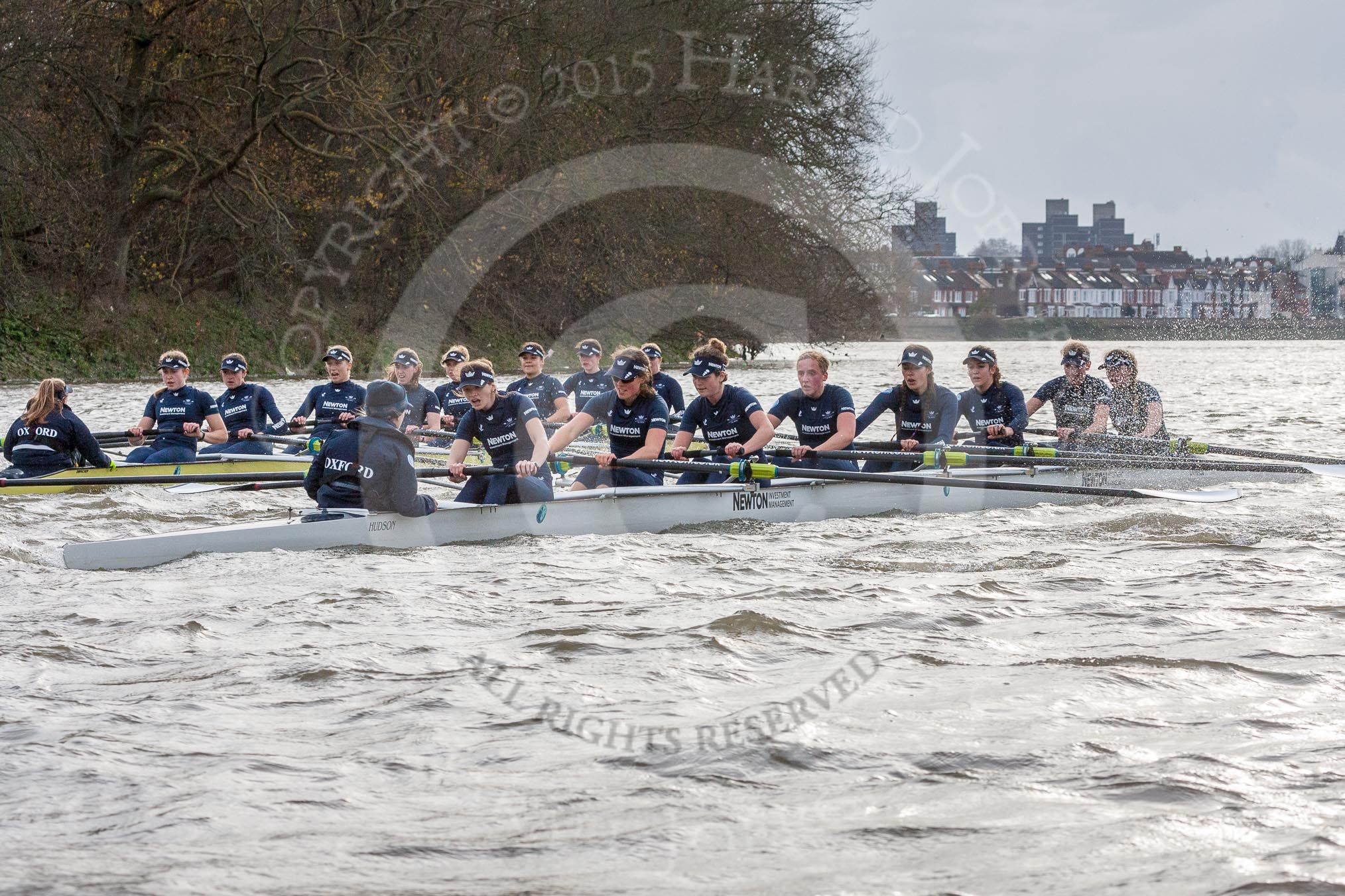 The Boat Race season 2016 - Women's Boat Race Trial Eights (OUWBC, Oxford): "Charybdis"  and "Scylla" at the Bandstand.
River Thames between Putney Bridge and Mortlake,
London SW15,

United Kingdom,
on 10 December 2015 at 12:30, image #260