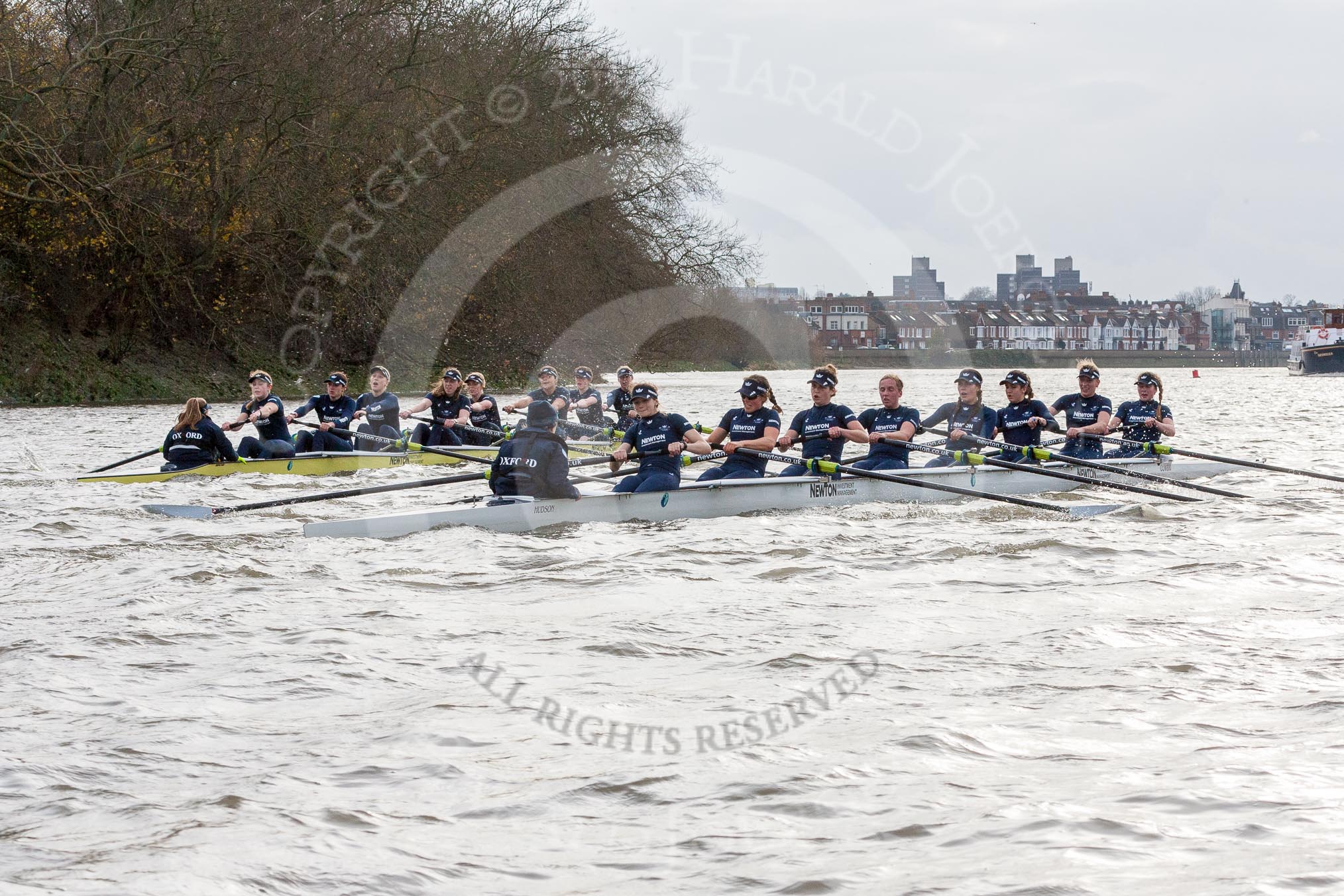 The Boat Race season 2016 - Women's Boat Race Trial Eights (OUWBC, Oxford): "Charybdis"  and "Scylla" at the Bandstand.
River Thames between Putney Bridge and Mortlake,
London SW15,

United Kingdom,
on 10 December 2015 at 12:30, image #261