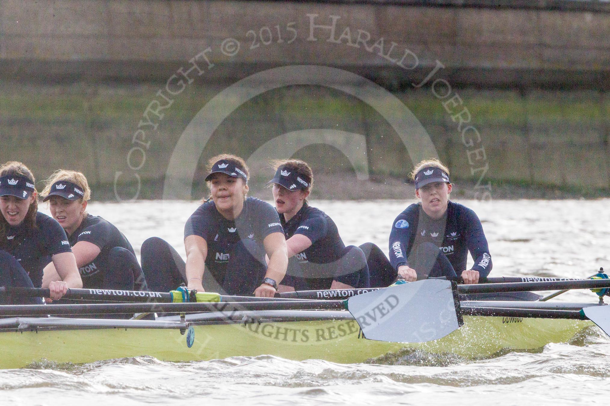 Photo 1512101233161D46613HaraldJoergens The Boat Race season 2016 - Women's Boat Race Trial Eights (OUWBC, Oxford): "Charybdis", here 5-Ruth Siddorn, 4-Emma Spruce, 3-Lara Pysden, 2-Christina Fleischer, bow-Georgie Daniell.
River Thames between Putney Bridge and Mortlake,
London SW15,
United Kingdom,
on 10 December 2015 at 12:33, image #281
