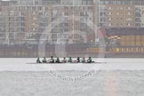 The Boat Race season 2016 - Women's Boat Race Trial Eights (CUWBC, Cambridge): "Tideway" waiting for the start of the race between Wandsworth Bridge and Putney Bridge.
River Thames between Putney Bridge and Mortlake,
London SW15,

United Kingdom,
on 10 December 2015 at 10:43, image #29