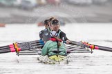 The Boat Race season 2016 - Women's Boat Race Trial Eights (CUWBC, Cambridge): "Twickenham" at the start of the race, cox-Rosemary Ostfeld, stroke-Myriam Goudet, 7-Caroline Habjan, 6-Fiona Macklin, 5-Hannah Roberts, 4-Sarah Carlotti, 3-Ashton Brown, 2-Imogen Grant, bow-Dorottya Nagy.
River Thames between Putney Bridge and Mortlake,
London SW15,

United Kingdom,
on 10 December 2015 at 11:03, image #41