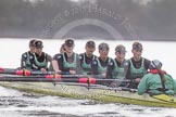 The Boat Race season 2016 - Women's Boat Race Trial Eights (CUWBC, Cambridge): "Twickenham" during the race, bow-Dorottya Nagy, 2-Imogen Grant, 3-Ashton Brown, 4-Sarah Carlotti, 5-Hannah Roberts, 6-Fiona Macklin, 7-Caroline Habjan, stroke-Myriam Goudet, cox-Rosemary Ostfeld.
River Thames between Putney Bridge and Mortlake,
London SW15,

United Kingdom,
on 10 December 2015 at 11:05, image #54