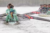 The Boat Race season 2016 - Women's Boat Race Trial Eights (CUWBC, Cambridge): "Tideway" chasing "Twickenham" near Fulham Reach.
River Thames between Putney Bridge and Mortlake,
London SW15,

United Kingdom,
on 10 December 2015 at 11:08, image #74