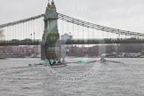 The Boat Race season 2016 - Women's Boat Race Trial Eights (CUWBC, Cambridge): "Tideway" chasing "Twickenham" on the approach to Hammersmith Bridge.
River Thames between Putney Bridge and Mortlake,
London SW15,

United Kingdom,
on 10 December 2015 at 11:10, image #78
