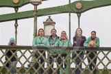 The Boat Race season 2016 - Women's Boat Race Trial Eights (CUWBC, Cambridge): CUWBC onlookers on Hammersmith Bridge.
River Thames between Putney Bridge and Mortlake,
London SW15,

United Kingdom,
on 10 December 2015 at 11:11, image #84