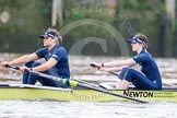The Boat Race season 2016 - Women's Boat Race Trial Eights (OUWBC, Oxford): "Charybdis" ready for the start of the race, here 3-Lara Pysden, 2-Christina Fleischer.
River Thames between Putney Bridge and Mortlake,
London SW15,

United Kingdom,
on 10 December 2015 at 12:18, image #134