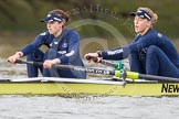 The Boat Race season 2016 - Women's Boat Race Trial Eights (OUWBC, Oxford): "Charybdis", here 7-Maddy Badcott, 6-Elo Luik.
River Thames between Putney Bridge and Mortlake,
London SW15,

United Kingdom,
on 10 December 2015 at 12:22, image #184