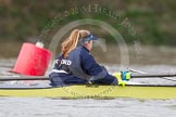 The Boat Race season 2016 - Women's Boat Race Trial Eights (OUWBC, Oxford): "Charybdis", here coxMorgan Baynham-Williams.
River Thames between Putney Bridge and Mortlake,
London SW15,

United Kingdom,
on 10 December 2015 at 12:22, image #186