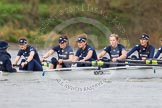 The Boat Race season 2016 - Women's Boat Race Trial Eights (OUWBC, Oxford): "Scylla", here cox-Antonia Stutter, stroke-Emma Lukasiewicz, 7-Lauren Kedar, 6-Joanne Jansen, 5-Anastasia Chitty, 4-Rebecca Te Water Naude.
River Thames between Putney Bridge and Mortlake,
London SW15,

United Kingdom,
on 10 December 2015 at 12:22, image #189