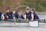 The Boat Race season 2016 - Women's Boat Race Trial Eights (OUWBC, Oxford): "Scylla", here 4-Rebecca Te Water Naude, 3-Elettra Ardissino, 2-Merel Lefferts, bow-Issy Dodds.
River Thames between Putney Bridge and Mortlake,
London SW15,

United Kingdom,
on 10 December 2015 at 12:23, image #191