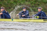 The Boat Race season 2016 - Women's Boat Race Trial Eights (OUWBC, Oxford): "Charybdis", here stroke-Kate Erickson, 7-Maddy Badcott, 6-Elo Luik.
River Thames between Putney Bridge and Mortlake,
London SW15,

United Kingdom,
on 10 December 2015 at 12:23, image #196