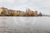 The Boat Race season 2016 - Women's Boat Race Trial Eights (OUWBC, Oxford): "Charybdis" and "Scylla" approaching Harrods Depository, "Scylla" is leading by several length.
River Thames between Putney Bridge and Mortlake,
London SW15,

United Kingdom,
on 10 December 2015 at 12:23, image #198