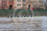The Boat Race season 2016 - Women's Boat Race Trial Eights (OUWBC, Oxford): "Charybdis" at the Harrods Depository, Cox-Morgan Baynham-Williams, stroke-Kate Erickson, 7-Maddy Badcott, 6-Elo Luik, 5-Ruth Siddorn, 4-Emma Spruce, 3-Lara Pysden, 2-Christina Fleischer, bow-Georgie Daniell.
River Thames between Putney Bridge and Mortlake,
London SW15,

United Kingdom,
on 10 December 2015 at 12:24, image #202
