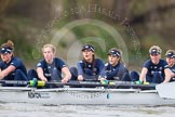 The Boat Race season 2016 - Women's Boat Race Trial Eights (OUWBC, Oxford): "Scylla", here 6-Joanne Jansen, 5-Anastasia Chitty, 4-Rebecca Te Water Naude, 3-Elettra Ardissino, 2-Merel Lefferts, bow-Issy Dodds.
River Thames between Putney Bridge and Mortlake,
London SW15,

United Kingdom,
on 10 December 2015 at 12:25, image #206