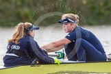 The Boat Race season 2016 - Women's Boat Race Trial Eights (OUWBC, Oxford): "Charybdis" , here Cox-Morgan Baynham-Williams, stroke-Kate Erickson.
River Thames between Putney Bridge and Mortlake,
London SW15,

United Kingdom,
on 10 December 2015 at 12:28, image #244