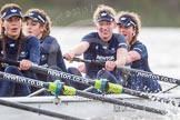 The Boat Race season 2016 - Women's Boat Race Trial Eights (OUWBC, Oxford): "Scylla", here 4-Rebecca Te Water Naude, 3-Elettra Ardissino, 2-Merel Lefferts, bow-Issy Dodds.
River Thames between Putney Bridge and Mortlake,
London SW15,

United Kingdom,
on 10 December 2015 at 12:28, image #246