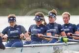 The Boat Race season 2016 - Women's Boat Race Trial Eights (OUWBC, Oxford): "Scylla", here stroke-Emma Lukasiewicz, 7-Lauren Kedar, 6-Joanne Jansen, 5-Anastasia Chitty.
River Thames between Putney Bridge and Mortlake,
London SW15,

United Kingdom,
on 10 December 2015 at 12:29, image #251