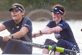 The Boat Race season 2016 - Women's Boat Race Trial Eights (OUWBC, Oxford): "Charybdis" , here 3-Lara Pysden, 2-Christina Fleischer.
River Thames between Putney Bridge and Mortlake,
London SW15,

United Kingdom,
on 10 December 2015 at 12:29, image #253