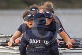 The Boat Race season 2016 - Women's Boat Race Trial Eights (OUWBC, Oxford): "Scylla", cox-Antonia Stutter, stroke-Emma Lukasiewicz, 7-Lauren Kedar, 6-Joanne Jansen, 5-Anastasia Chitty, 4-Rebecca Te Water Naude, 3-Elettra Ardissino, 2-Merel Lefferts, bow-Issy Dodds.
River Thames between Putney Bridge and Mortlake,
London SW15,

United Kingdom,
on 10 December 2015 at 12:37, image #336