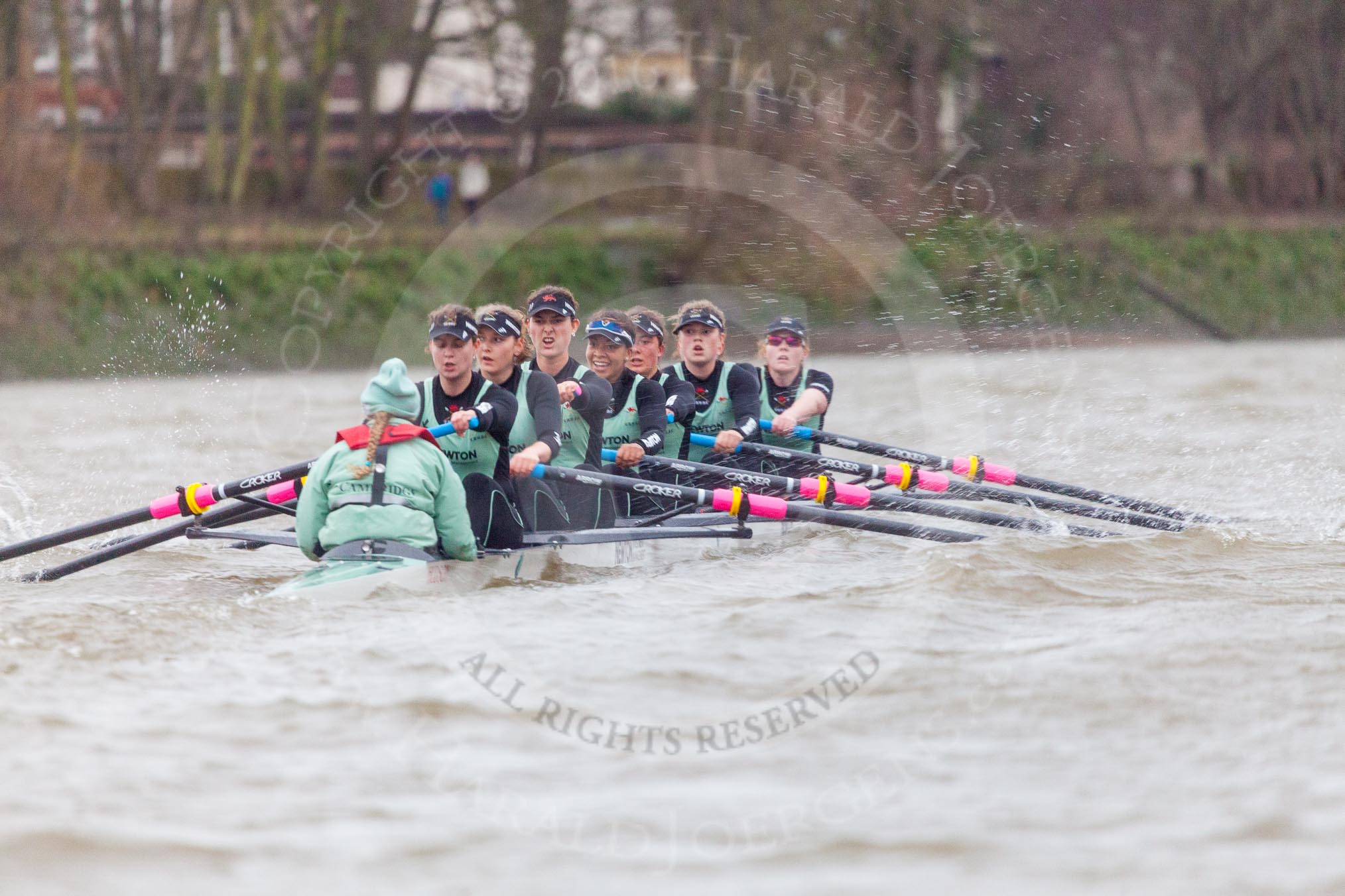 The Boat Race season 2016 - Women's Boat Race Fixture CUWBC vs OBUBC.
River Thames between Putney Bridge and Mortlake,
London SW15,

United Kingdom,
on 31 January 2016 at 16:25, image #141
