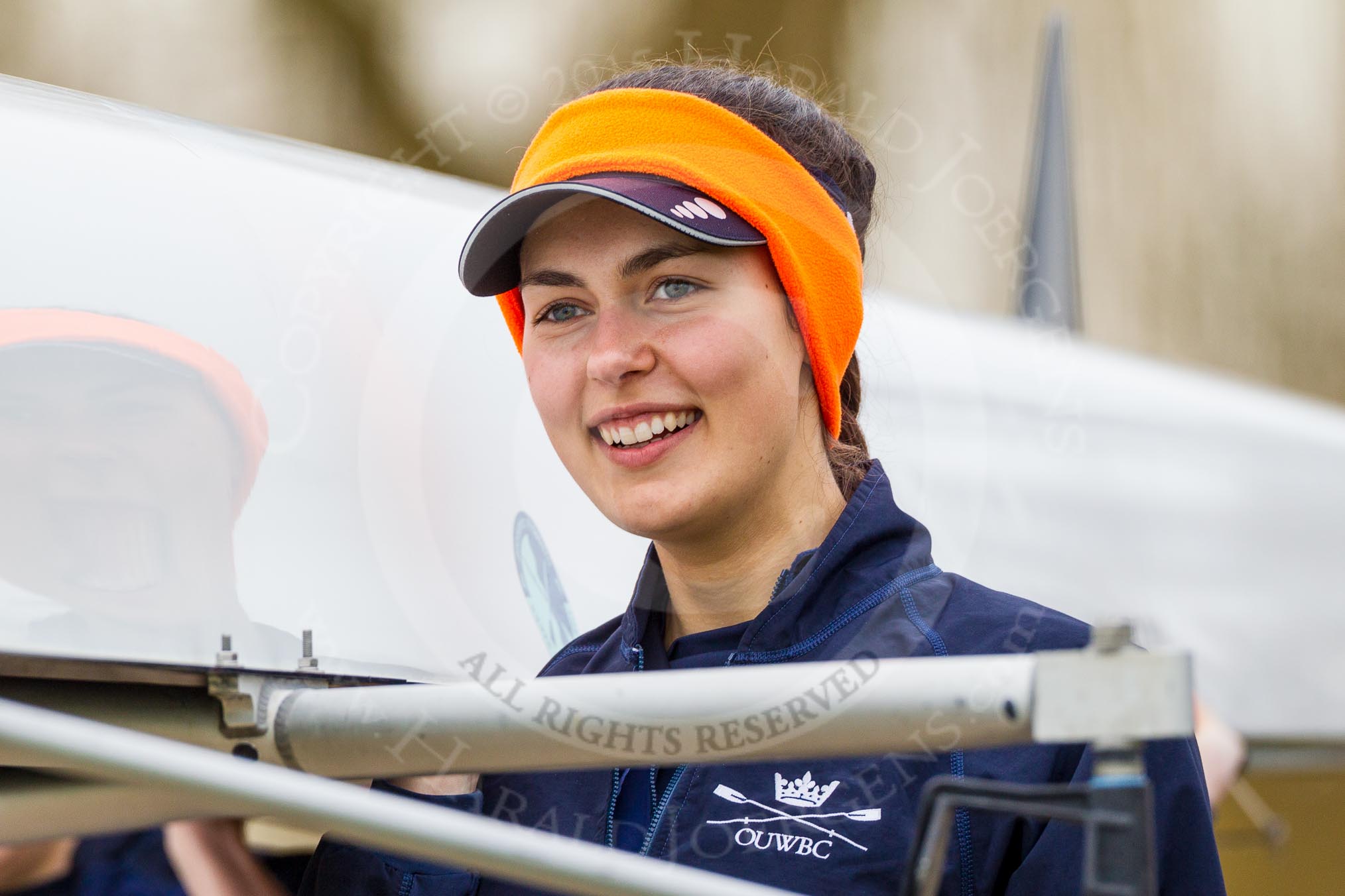 The Boat Race season 2016 - OUWBC training Wallingford: British/South African Rebecca Te Water Naude, 6 seat in Osiris, the OUWBC reserve boat.
River Thames,
Wallingford,
Oxfordshire,

on 29 February 2016 at 15:15, image #28