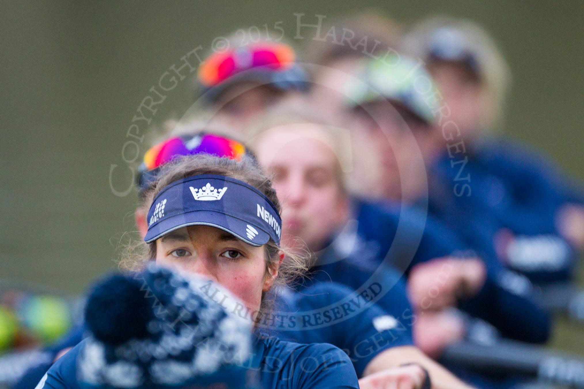 The Boat Race season 2016 - OUWBC training Wallingford: Lauren Kedar, stroke in the OUWBC Blue Boat.
River Thames,
Wallingford,
Oxfordshire,

on 29 February 2016 at 16:33, image #133