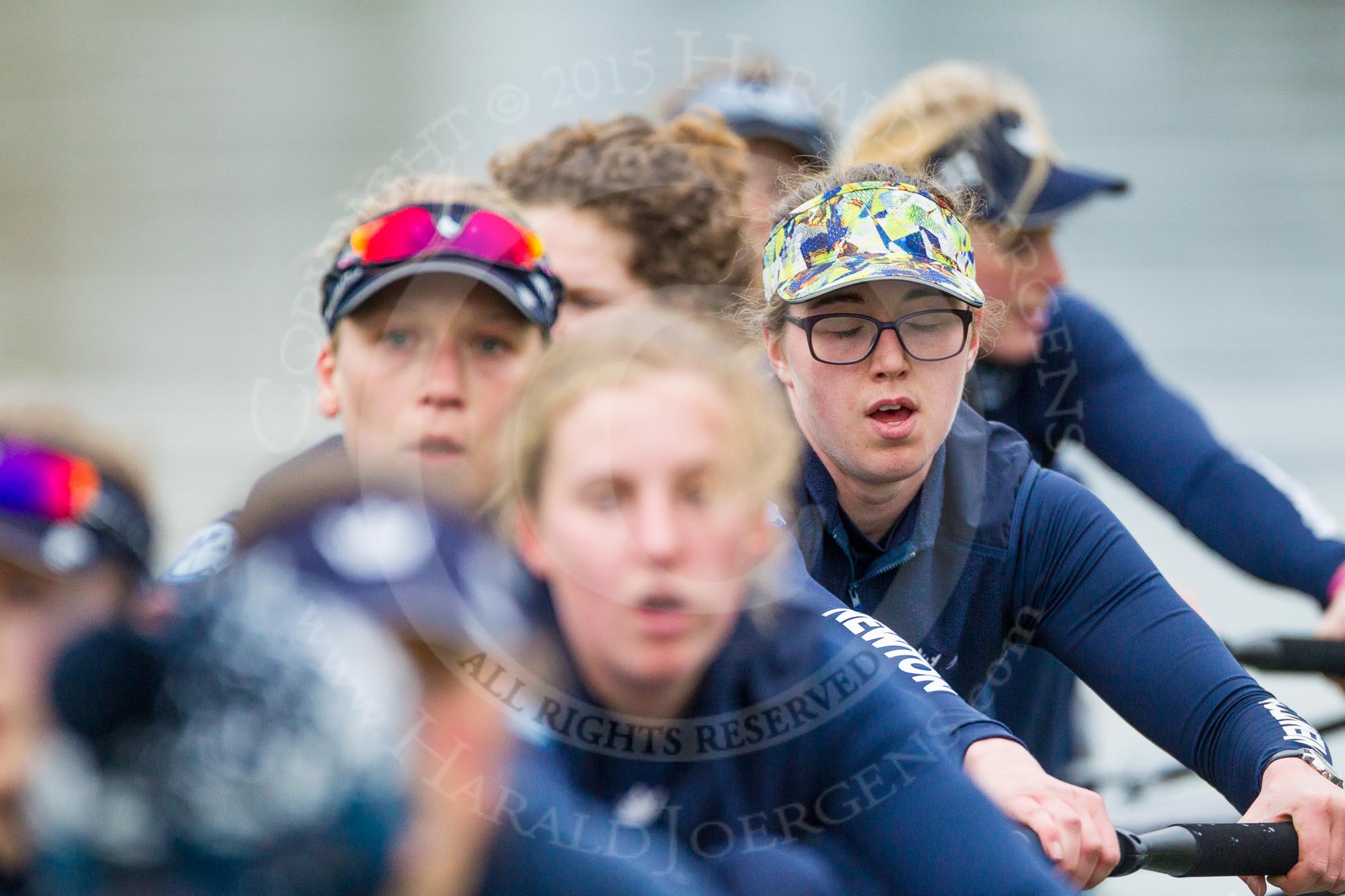 The Boat Race season 2016 - OUWBC training Wallingford: Ruth Siddorn, 4 seat in the OUWBC Blue Boat.
River Thames,
Wallingford,
Oxfordshire,

on 29 February 2016 at 16:34, image #143