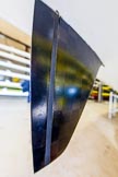 The Boat Race season 2016 - OUWBC training Wallingford: The carbon fibre rudder of a modern boat. Only the narrow part see here in front does move..
River Thames,
Wallingford,
Oxfordshire,

on 29 February 2016 at 14:11, image #1