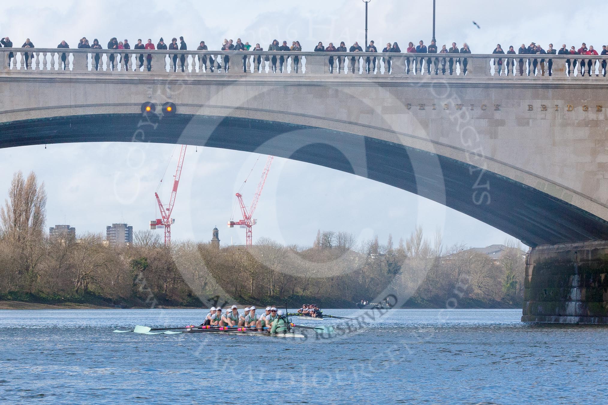 The Boat Race season 2016 -  The Cancer Research Women's Boat Race.
River Thames between Putney Bridge and Mortlake,
London SW15,

United Kingdom,
on 27 March 2016 at 14:34, image #316
