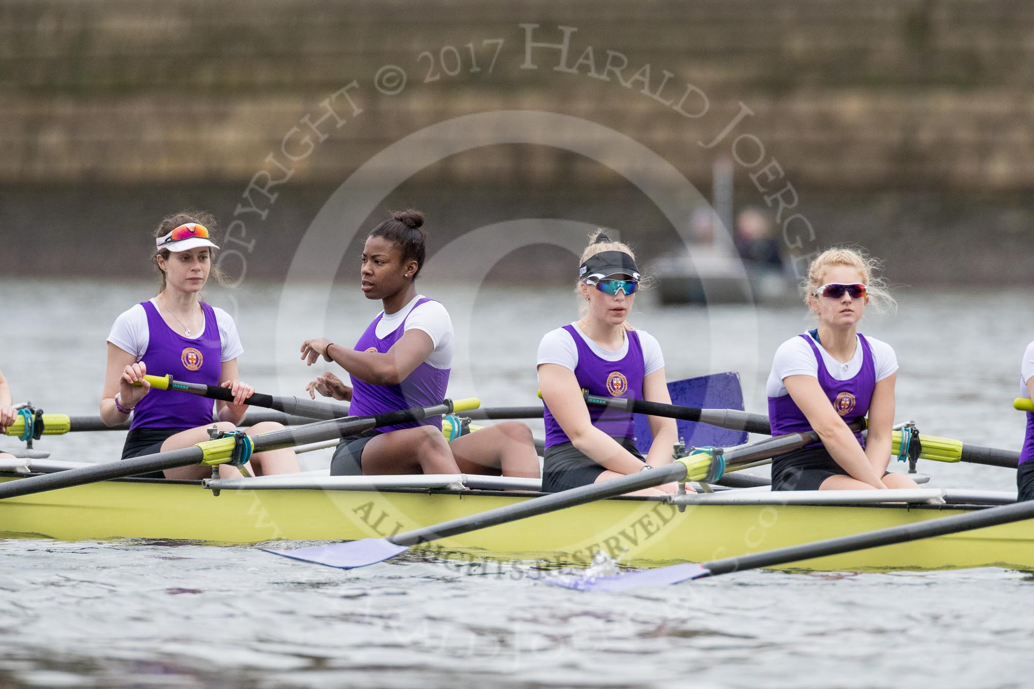 The Boat Race season 2017 - Women's Boat Race Fixture CUWBC vs Univerity of London: Meeting the UL 2nd eight at the start of their fixture vs the CUWBC lightweight squad.
River Thames between Putney Bridge and Mortlake,
London SW15,

United Kingdom,
on 19 February 2017 at 15:45, image #22