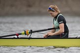 The Boat Race season 2017 - Women's Boat Race Fixture CUWBC vs Univerity of London: The CUWBC eight before the start of the race, here stroke Alice White.
River Thames between Putney Bridge and Mortlake,
London SW15,

United Kingdom,
on 19 February 2017 at 15:53, image #37