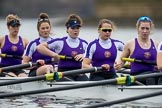 The Boat Race season 2017 - Women's Boat Race Fixture CUWBC vs Univerity of London: The UL eight, here bow - Emily Wilks, 2 - Catherine Ador, 3 - Fionnuala Gannon, 4 - Sara Parfett, 5 - Charlotte Hodgkins-Byrne.
River Thames between Putney Bridge and Mortlake,
London SW15,

United Kingdom,
on 19 February 2017 at 16:00, image #55