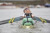 The Boat Race season 2017 - Women's Boat Race Fixture CUWBC vs Univerity of London: The CUWBC eight at the start of the race, cox - Matthew Holland, stroke - Alice White, 7 - Myriam Goudet, 6 - Melissa Wilson, 5 - Holy Hill, 4 - Imogen Grant, 3 - Ashton Brown, 2 - Kirsten Van Fosen, bow - Claire Lambe.
River Thames between Putney Bridge and Mortlake,
London SW15,

United Kingdom,
on 19 February 2017 at 16:01, image #66