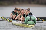 The Boat Race season 2017 - Women's Boat Race Fixture CUWBC vs Univerity of London: The CUWBC eight, cox - Matthew Holland, stroke - Alice White, 7 - Myriam Goudet, 6 - Melissa Wilson, 5 - Holy Hill, 4 - Imogen Grant, 3 - Ashton Brown, 2 - Kirsten Van Fosen, bow - Claire Lambe, in focus Melissa Wilson.
River Thames between Putney Bridge and Mortlake,
London SW15,

United Kingdom,
on 19 February 2017 at 16:02, image #72