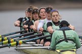 The Boat Race season 2017 - Women's Boat Race Fixture CUWBC vs Univerity of London: The CUWBC eight, cox - Matthew Holland, stroke - Alice White, 7 - Myriam Goudet, 6 - Melissa Wilson, 5 - Holy Hill, 4 - Imogen Grant, 3 - Ashton Brown, 2 - Kirsten Van Fosen, bow - Claire Lambe, in focus Melissa Wilson.
River Thames between Putney Bridge and Mortlake,
London SW15,

United Kingdom,
on 19 February 2017 at 16:03, image #75