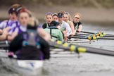The Boat Race season 2017 - Women's Boat Race Fixture CUWBC vs Univerity of London: The long lens compresses distances,.
River Thames between Putney Bridge and Mortlake,
London SW15,

United Kingdom,
on 19 February 2017 at 16:04, image #81