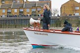 The Boat Race season 2017 - Women's Boat Race Fixture CUWBC vs Univerity of London: Race umpire Sarah Winckless.
River Thames between Putney Bridge and Mortlake,
London SW15,

United Kingdom,
on 19 February 2017 at 16:06, image #90