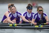 The Boat Race season 2017 - Women's Boat Race Fixture CUWBC vs Univerity of London: The UL eight, here bow - Emily Wilks, 2 - Catherine Ador, 3 - Fionnuala Gannon, 4 - Sara Parfett.
River Thames between Putney Bridge and Mortlake,
London SW15,

United Kingdom,
on 19 February 2017 at 16:26, image #140