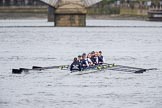 The Cancer Research UK Boat Race season 2017 - Women's Boat Race Fixture OUWBC vs Molesey BC: OUWBC on the way to Putney Bridge before the start of the fixture.
River Thames between Putney Bridge and Mortlake,
London SW15,

United Kingdom,
on 19 March 2017 at 15:22, image #21
