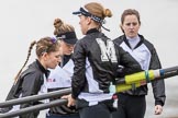 The Cancer Research UK Boat Race season 2017 - Women's Boat Race Fixture OUWBC vs Molesey BC: Molesey getting their boat ready.
River Thames between Putney Bridge and Mortlake,
London SW15,

United Kingdom,
on 19 March 2017 at 15:25, image #26