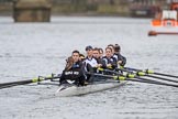The Cancer Research UK Boat Race season 2017 - Women's Boat Race Fixture OUWBC vs Molesey BC: The Molesey boat - cox Anna Corderoy, stroke Ruth Whyman, 7 Gabriella Rodriguez, 6 Elo Luik, stroke Katie Bartlett, 4 Claire McKeown, 3 Lucy Primmer, 2 Caitlin Boyland, bow Emma McDonald.
River Thames between Putney Bridge and Mortlake,
London SW15,

United Kingdom,
on 19 March 2017 at 15:28, image #31