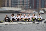 The Cancer Research UK Boat Race season 2017 - Women's Boat Race Fixture OUWBC vs Molesey BC: The Molesey boat - cox Anna Corderoy, S Ruth Whyman, 7 Gabriella Rodriguez, 6 Elo Luik, 5 Katie Bartlett, 4 Claire McKeown, 3 Lucy Primmer, 2 Caitlin Boyland, B Emma McDonald.
River Thames between Putney Bridge and Mortlake,
London SW15,

United Kingdom,
on 19 March 2017 at 15:51, image #35