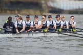 The Cancer Research UK Boat Race season 2017 - Women's Boat Race Fixture OUWBC vs Molesey BC: The OUWBC boat - cox Eleanor Shearer, stroke Emily Cameron, 7 Jenna Hebert, 6 Harriet Austin, 5 Chloe Laverack,  4 Rebecca Esselstein,  3 Rebecca Te Water Naude, 2 Beth Bridgman, bow Alice Roberts.
River Thames between Putney Bridge and Mortlake,
London SW15,

United Kingdom,
on 19 March 2017 at 15:53, image #36