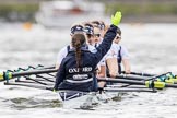 The Cancer Research UK Boat Race season 2017 - Women's Boat Race Fixture OUWBC vs Molesey BC: OUWBC getting ready for the start of the fixture.
River Thames between Putney Bridge and Mortlake,
London SW15,

United Kingdom,
on 19 March 2017 at 15:59, image #41