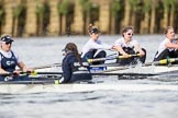 The Cancer Research UK Boat Race season 2017 - Women's Boat Race Fixture OUWBC vs Molesey BC: OUWBC extending their lead, in the Molesey boat bow Emma McDonald, 2 Caitlin Boyland, 3 Lucy Primmer.
River Thames between Putney Bridge and Mortlake,
London SW15,

United Kingdom,
on 19 March 2017 at 16:04, image #75