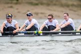 The Cancer Research UK Boat Race season 2017 - Women's Boat Race Fixture OUWBC vs Molesey BC: The Molesey boat, here 7 Gabriella Rodriguez, 6 Elo Luik, 5 Katie Bartlett, 4 Claire McKeown.
River Thames between Putney Bridge and Mortlake,
London SW15,

United Kingdom,
on 19 March 2017 at 16:11, image #121