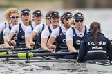 The Cancer Research UK Boat Race season 2017 - Women's Boat Race Fixture OUWBC vs Molesey BC: OUWBC starting at the second part of the fixture - bow Alice Roberts, 2 Beth Bridgman, 3 Rebecca Te Water Naude, 4 Rebecca Esselstein, 5 Chloe Laverack, 6 Harriet Austin, 7 Jenna Hebert, stroke Emily Cameron, cox Eleanor Shearer.
River Thames between Putney Bridge and Mortlake,
London SW15,

United Kingdom,
on 19 March 2017 at 16:21, image #127
